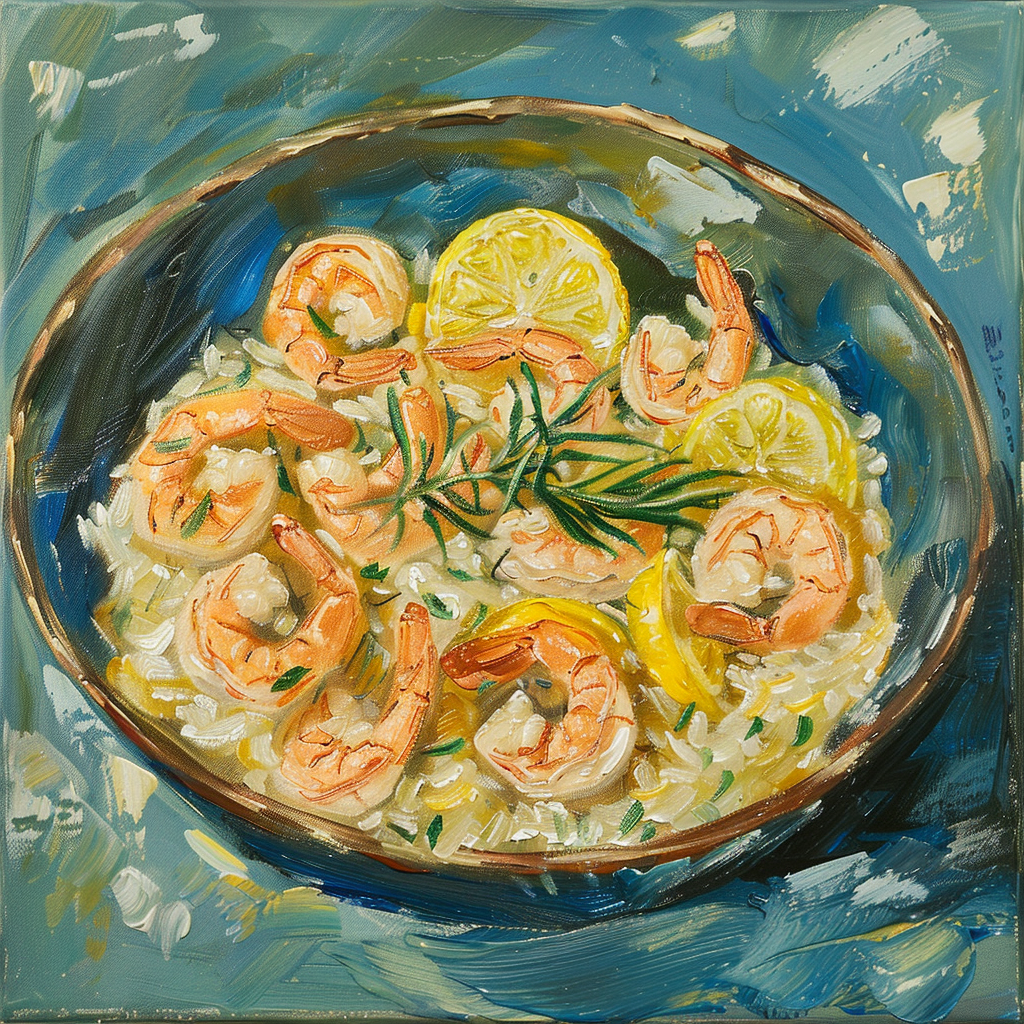 risotto con limone e gamberi